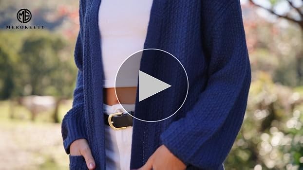 MEROKEETY Women's 2025 Fall Open Front Chunky Knit Sweater